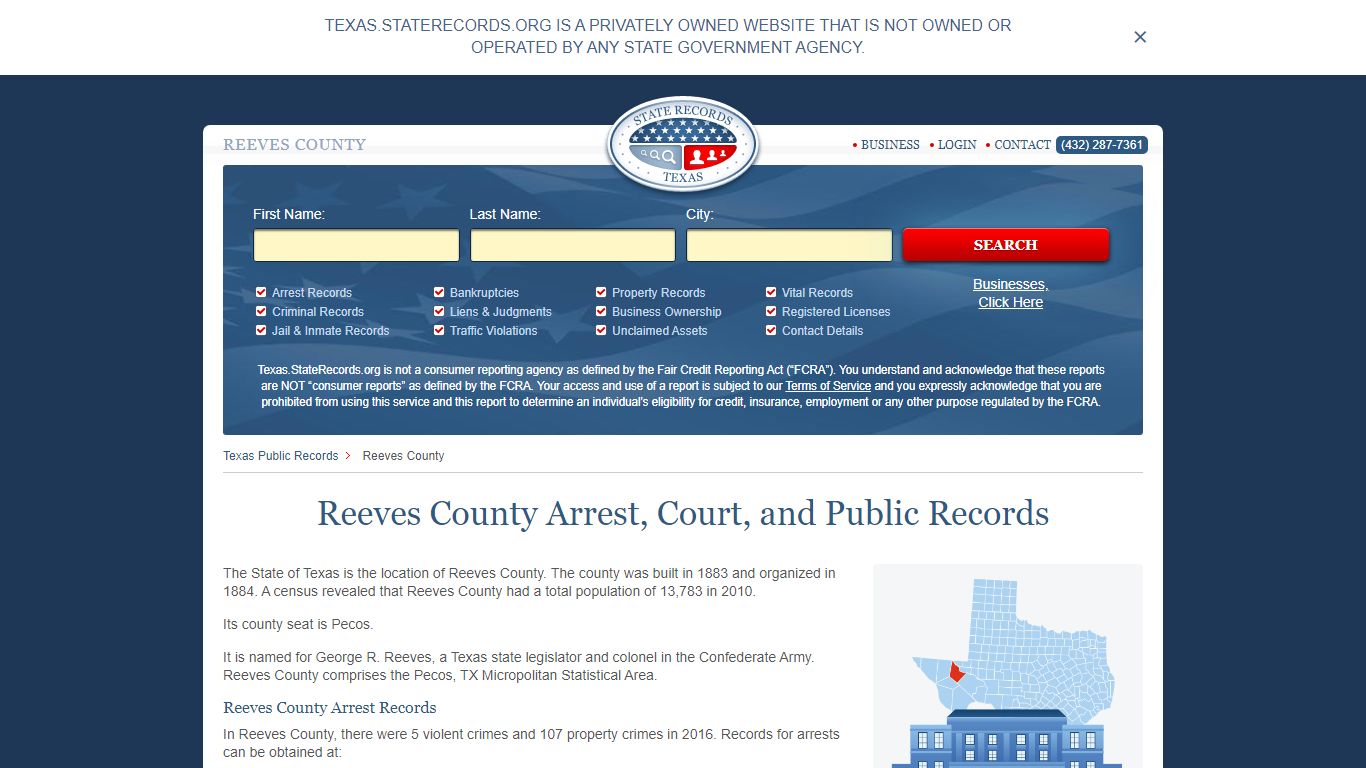 Reeves County Arrest, Court, and Public Records