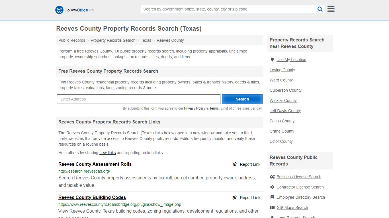 Reeves County Property Records Search (Texas) - County Office